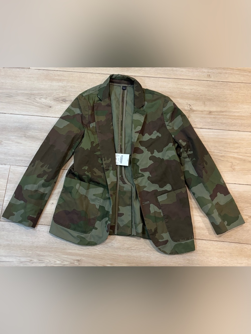 J.Crew Crewcuts Boys Ludlow Jacket Blazer Size 8 NWT Camo Cotton Scuff